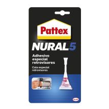 Adhesivo NURAL 5 para espejos retrovisores – 20 g – Color transparente – Resistencia a la tracción 150 N/cm² – Secado 24 horas