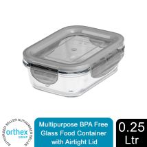 Gastromax - Multipurpose Bpa Free Glass Food Container With Airtight Lid, 0.25 L