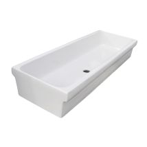 Galassia – Lavabo de canal en cerámica blanca 120 cm – 45 cm de profundidad – 20 cm de alto