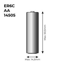 Pile Al Litio Er6c - Aa 3,6v (mod. 14505) 2600mah Ø14,5x50,5mm