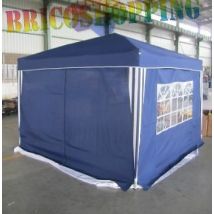 Gazebo Ble Alluminio Pieghevole 3x3 Con Teli Rapido X Mercatini Richiudibile