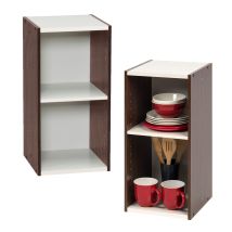 Iris Ohyama - Estantería Con 2 Estantes De Almacenamiento, Lote De 2 Muebles Auxiliares, Diseño, Modular, Oficina, Dormitorio, Salón - Ub-6030 - 