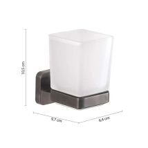 Porte-brosse À Dents Tonga Gun Metal 10,5 X 9,7 X 6,4 Cm