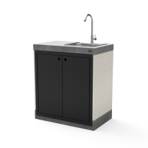 Module Stand Plan/venit 1 Avec Évier Et Robinet Pour Barbecue En Béton Préfabriqué (blanc, Gris, Noir - 78 X 47 X 47 Cm) - Usage Extérieur - Tuozi