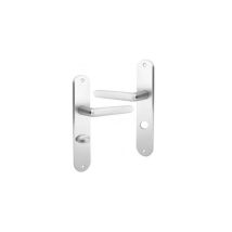 Ouvre&deco - Conjunto De La Manija De La Puerta Con Placa De Cierre, Aluminio Plateado.
