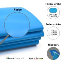 Premium Poolfolie Für Ovalpool, 700 Cm X 300 Cm X 120 Cm, Stärke: 0,6 Mm, Blau, Keilbiese