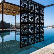 Splash - Panneau Ajouré En Pvc - Brise-soleil - Couleur : Noir - Dimension : 73x73 Cm