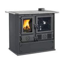 Cucina A Legna 'rosa Xxl 5.0 Vst Steel' 11 Kw - Colore Nero Antracite