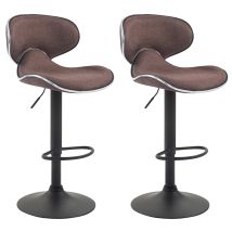 CLP Barhocker Las Vegas V2 – 2er Set – Stoffbezug – Höhenverstellbar – Max. Belastbarkeit 135 kg – 100% Polyester – Chromgestell