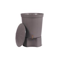Suinga - Serbatoio D'Acqua In Polipropilene Da 300 L. Recuperatore D'Acqua 82x86 Cm, Con Base Di Supporto 53 X 33 Cm, Grigio