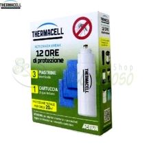 Ricarica 12 ore per dispositivi Acti Zanza Break – 1 cartuccia butano, 3 piastrine insetticida – ThermaCELL