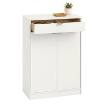 Mobimarket - Zapatero Recibidor Multiestancia Berlín Estilo Contemporáneo En Color Blanco Con 1 Cajón Y 4 Estantes 75x101x37 Cm