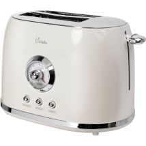 Grille-pain blanc crème – 800 W – Degré de brunissement réglable, centrage automatique – BIKITCHEN