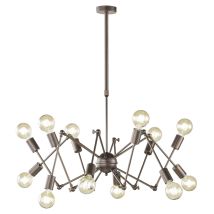 Lampada A Sospensione Soggiorno Industrial Sputnik Lampadario Lampada Da Soffitto Vintage Retrò, Metallo, Attacco 12x E27, Dxh 95x109 Cm Wofi 