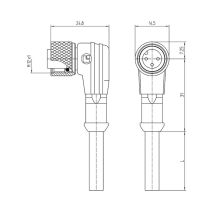 1121 Sensor-/aktor-steckverbinder, Konfektioniert M12 Kupplung, Gewinkelt 5.00 M Polzahl Se - Lutronic