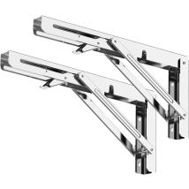 Readcly - Soporte Plegable De 400 Mm, Soportes Para Estantes Plegables, Carga Máxima 150 Kg, Soporte De Consola Plegable De Acero Inoxidable, Soporte 
