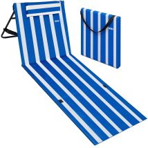Deuba Tappetino Da Mare Schienale Imbottito Poggiatesta Regolabile Pieghevole 158x56x45,5cm 100% Poliestere Materassino Lettino Prendisole Da Spiaggia