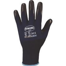 Guantes anticorte Tamaño 9 azul oscuro/negro – 100% poliéster – Revestimiento látex – Resistencia al corte 1 – Resistencia al desgarro 3