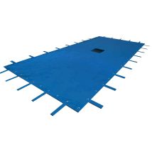 Terre Jardin - Cubierta Rectangular De Invierno Para Piscina - Anti-uv - 140 G/m² - Red De Drenaje Central Y Ojales Incluidos Azul 10 X 5
