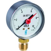Hydrometer Vertikaler Anschluss 12x17 - Zifferblatt Ø63mm 0 Bis 10 Bar