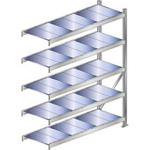 Schulte Estantería de carga 500 kg – 2500 mm ancho – 3000 mm alto – 1000 mm profundo – 5 niveles – Acero galvanizado