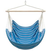 Xxl Silla Colgante Para Sentarse 2 Personas Hamaca 185x130cm 150kg Sillón Para Mecerse Columpio 100% Algodón Incl Pivote Giratorio 360° Rayas 