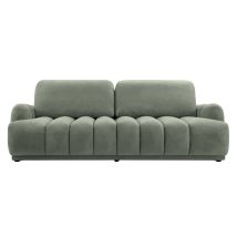 Maria - Canapé Droit Convertible Lisse 3 Places - Vert