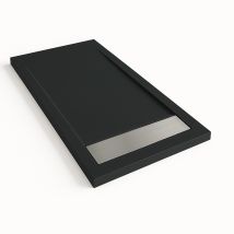 Plato De Ducha Bidai Con Marco Color Negro Ral 9005 80x190cm Rejilla Acero