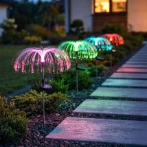 4x Led Solarlampe Außenleuchte Steckleuchte Gartenleuchte Rgb Edelstahl H 60 Cm