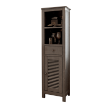 Byca - Columna De Madera 147 Cm Gris Con Puerta, Balda Y Cajón - Boho