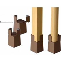 Set Di 4 Rialzi Regolabili Per Letto Ulisem (22-42 Mm) - Piedini Per Sedie, Tavoli E Divani - Marrone
