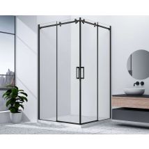 Gelco Dragon - Cabina De Ducha 100x100 Cm, Vidrio Negro/claro Gd4210b-01