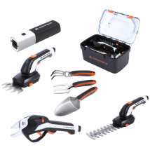 Set Vita Gartenwerkzeuge – elektrische Gartenschere, Grasschneider, Heckenschneider, Pflanzwerkzeuge – 4V Akku mit USB – Yardforce