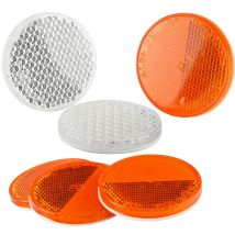 Maxter – Catadiottro adesivo rotondo 54mm – 6 pezzi – Sicurezza notturna per rimorchi, bici, auto, moto