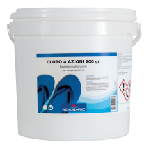 Cloro 4 In 1 Multifunzione 4 Quattro Azioni Pastiglie 200 Gr Per Acqua Piscina Secchiello - Kg: 5