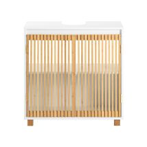 Sobuy Under Sink Cabinet Bathroom Vanity Unit With 2 Bamboo Slatted Doors,bzr125-w
