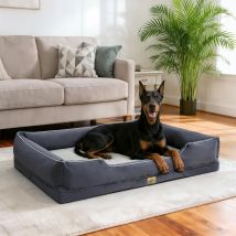 3xl Cuccia Per Cane Taglia Grande Letto Per Cani Ortopedico Sfoderabile, Grigio 127x94x24 Cm