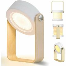 Fortuneville - Neige-bedside Lamp Led Dimmable Touch Vintage Desk Lamp With Wooden Handle Table Lamp 3 Brightness Levels