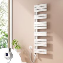 Badheizkörper Elektrisch Heizkörper Mit Heizstab, Handtuchtrockner Mit Temperaturgeregelte Heizstäbe, 140x40cm Weiß - Heilmetz