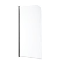 Milano - Portland - 1400mm X 800mm Bathroom Bath Shower Glass Screen With Chrome Profile - Curved Top Screen