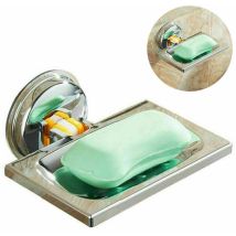 Groupm - Soap Dish, Wall Mounted Stainless Steel Shower Dish, Self Adhesive, Scourer Pad Holder For Kitchen Or Bathroom
