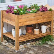 Caja de flores de manzana-huerto de pino impregnado en autoclave – 120 cm x 80 cm x 88 cm – Kit de montaje