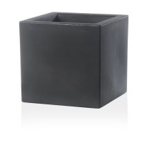 Teraplast - Eckiger Anthrazit Blumentopf 50x50 Cm H 50 Mod. Schio Cubo
