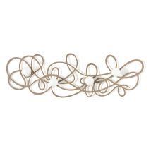 Arti E Mestieri - Appendiabiti Da Parete Doodle 77x25 Cm In Ferro Beige Con Pomelli - Design Moderno A Linee Intrecciate - Fissaggio A Muro - Made In 
