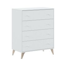 Usinestreet - Schubladenschrank Denver, Kommode Mit 4 Schubladen, Kommode Für Schlafzimmer, Moderne Kommode, Cm 78x40h95, Weiß