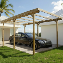Chalet & Jardin – Carport in legno Delahaye 15 m² – Senza tetto – Dimensioni: 304 x 502 cm, Altezza: 223 cm, Peso: 210 kg