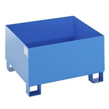 Cubeta colectora de acero para bidones de 200 litros – Capacidad 210 l – Dimensiones 800 x 800 x 465 mm – Color azul luminoso RAL 5012