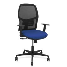 P&c - Alfera Synchro Chair Nero Mesh Bali Blu Navy Bracciolo Regolabile