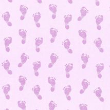 Homemaison - As Creation Little Stars Pink Baby Feet Wallpaper Toyroom Nursery Paste The Wall