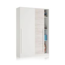 Armario 2 Puertas - Dormitorio Blanco Envejecido 50x200h Cm